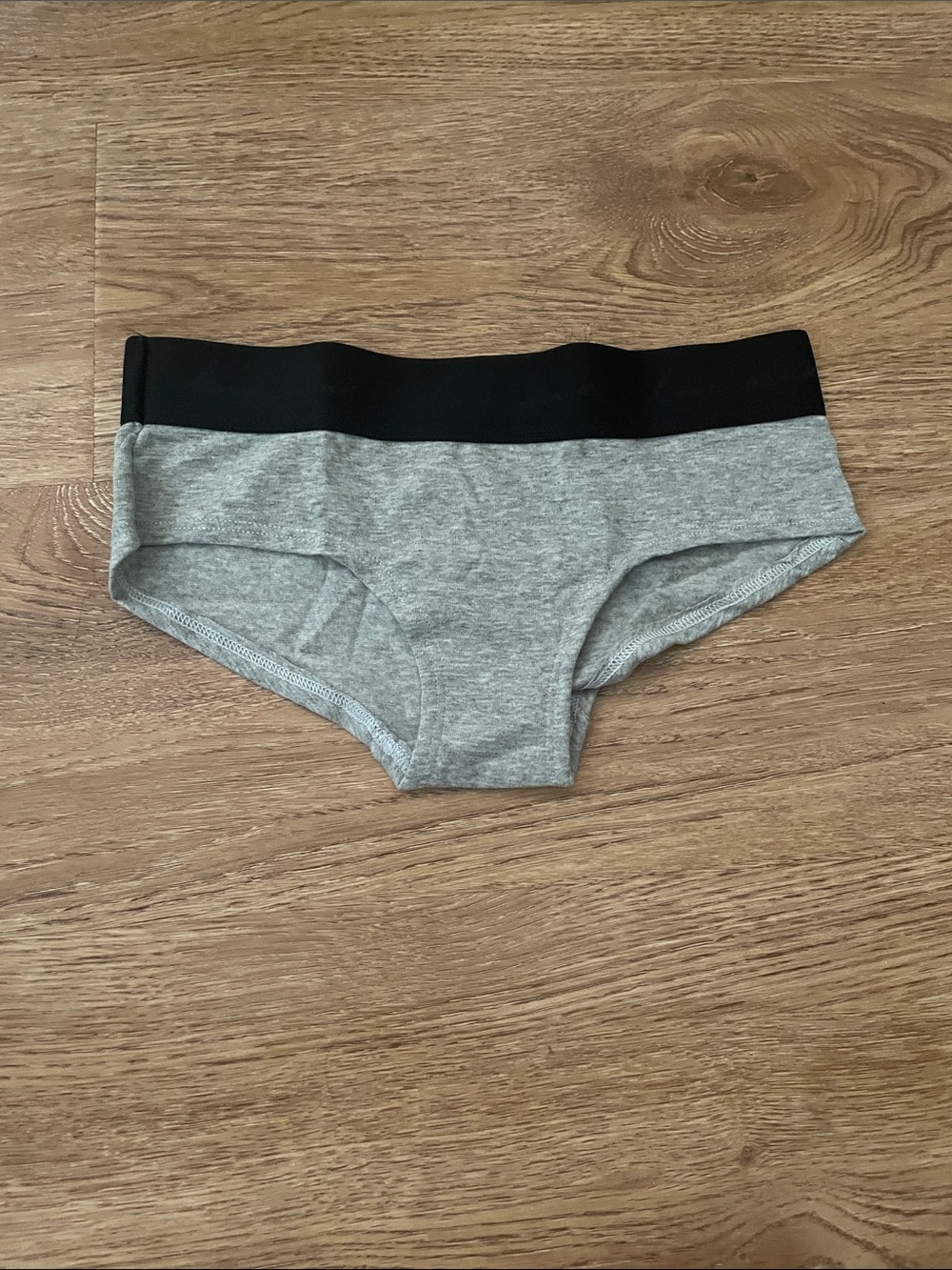 Victoria's Secret Gray Hipster Panty with Black Waistband